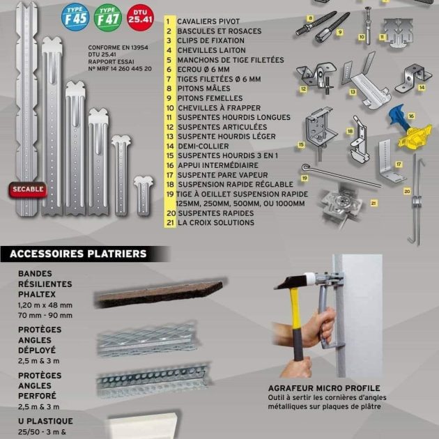 مستلزمات بلاكو بلاتر Accessoires placoplatre